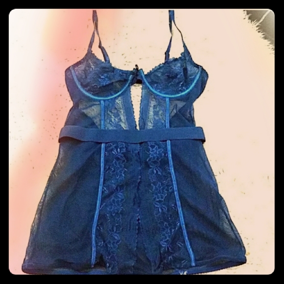 A French Affair Teal Lingerie - Picture 1 of 5
